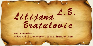 Lilijana Bratulović vizit kartica